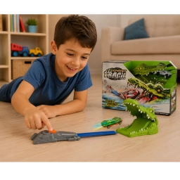 Pista Cocodrilo Lanzadora de Autos Infantil � Incluye Auto y Lanzador