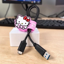 Sujeta Cables Mooving Hello Kitty x2 � Organizador de Cables Decorativo