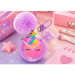 Cosm�tico Infantil Sombras Unicornio con Llavero y Pom Pom � Set de Maquillaje para Ni�as