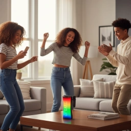 Parlante Bluetooth RGB SP-335201M con Micr�fono Inal�mbrico | Karaoke Port�til con Luces LED