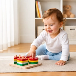 Set de Encastre Geom�trico de Madera Hi Pando | Juego Did�ctico de Formas y Colores