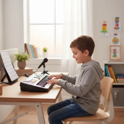 Piano Electr�nico Infantil 44 Teclas con Micr�fono y Cargador | Teclado Musical para Ni�os