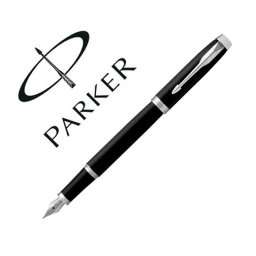 Pluma Estilogr�fica Parker Negra con Detalles Cromados