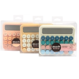 CALCULADORA IBI CRAFT TENDANCE, BIG DISPLAY 12 D�GITOS, COLORES PASTEL