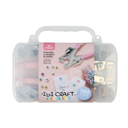 Set de pinza perforadora y colocadora de broches a presi�n + 160 ojalillos "IBI CRAFT"