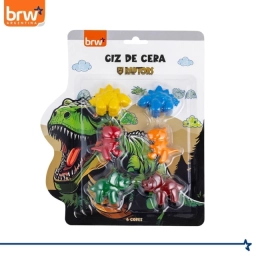 Crayones De Cera Magic Forma de Dinosaurios - Blister X6 - BRW