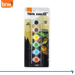 Tempera x6 Colores + Pincel - Dise�o Raptor - BRW
