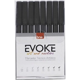 Marcador Fibra tecnica BRW x 8 unidades