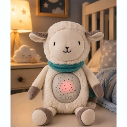 Peluche Oveja Musical Con Proyector De Estrellas Luz Nocturna Beb�