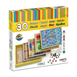 30 Juegos Cayro Set de Juegos de Mesa en Madera 2 a 6 Jugadores