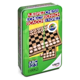 Ajedrez Cayro de Madera +5 A�os con Tablero y Caja Met�lica � 2 Jugadores