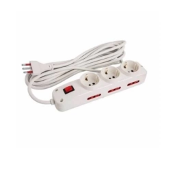 Alargue Conatel 5 m 2500W 3 Tomas Schuko + 6 Tomas 3L Blanco
