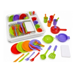 Escurridor de Cocina Infantil con Vajilla y Accesorios de Juego
