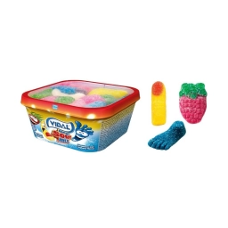 Gomitas Vidal Mega Sour Mix en Tupper | Caramelos �cidos Surtidos
