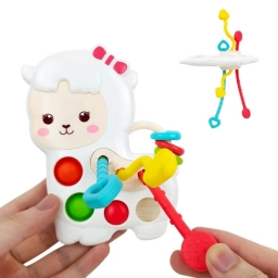 Llama Sensorial Huanger para Beb�s con Cuerdas Pull String y Actividades Montessori