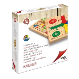 Ludo y Juego de la Oca Cayro Tablero Reversible de Madera