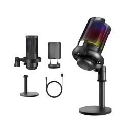 Micr�fono RGB para Streaming USB-C con Salida 3.5 mm y Soporte