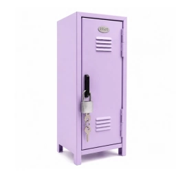 Mini Armario Met�lico De Escritorio Violeta Con Cerradura Y Llaves