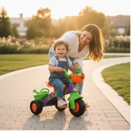 Triciclo Infantil Dino Rider Injusa Con Canasto y Ba�l | Dise�o Dinosaurio