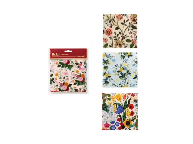Variedad de papeles decorados para origami con estampados florales. Perfectos para scrapbooking, decoraci&oacute;n y arte en papel.