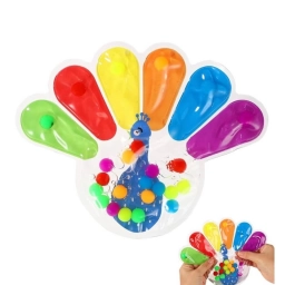 Pavo Real Sensorial Antiestr�s con Bolitas y Laberinto de L�quido Fidget Toy