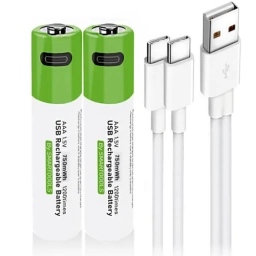 Pilas AAA Recargables 1.5V 750 mAh USB-C Pack x2