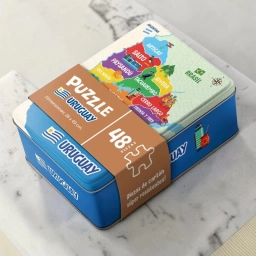 Puzzle Uruguay Oso Curioso 48 Piezas En Lata Infantil
