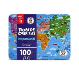 Rompecabezas Mapamundi En Lata 100 Piezas Educativo