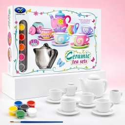 Juego De T� De Cer�mica Para Colorear Con Pinturas 18 Piezas