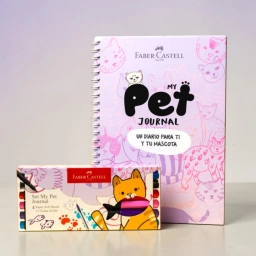 Set Pet Journal Faber-Castell Gato Agenda con Marcadores, Bolígrafos y Stickers