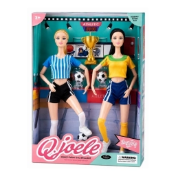 Set x2 Mu�ecas Futbolistas Articuladas con Accesorios