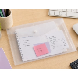 Sobre PVC Transparente A5 con Broche Porta Documentos
