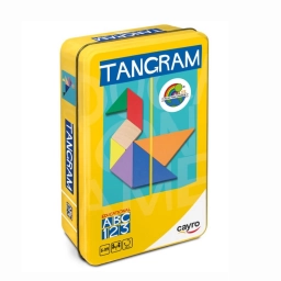 Tangram de Madera en Caja de Metal 7 Piezas Juego de Ingenio