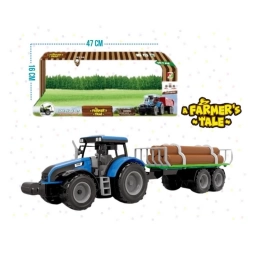Tractor Con Acoplado De Troncos Con Sonido Farmer's Tale En Caja
